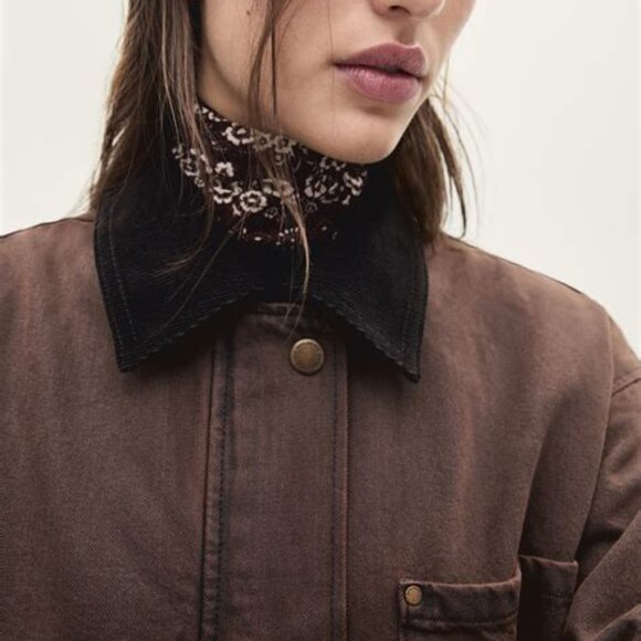 MANGO Denim parka with contrasting collar - Picture 4 of 12